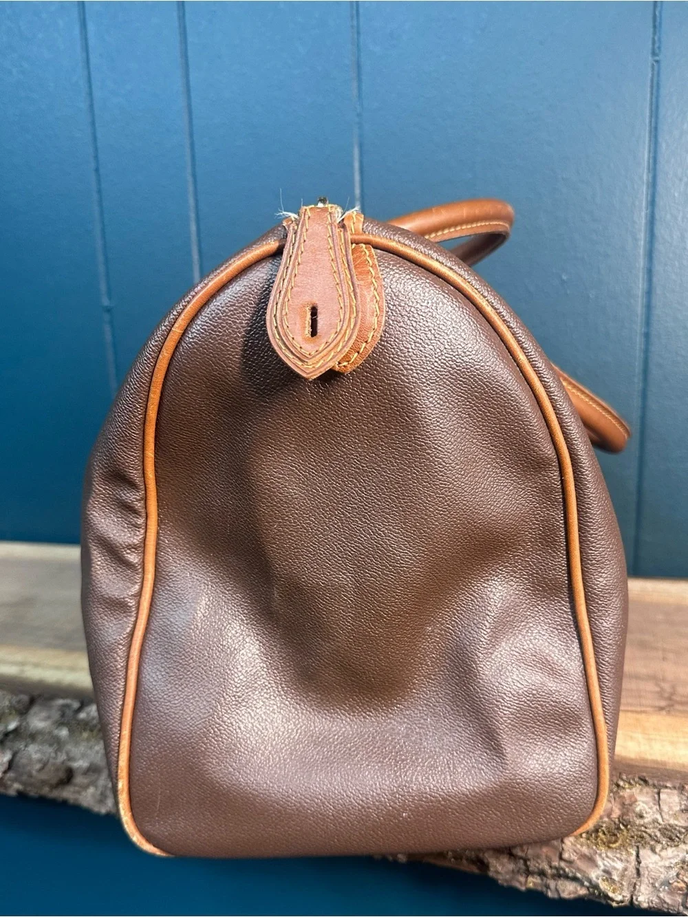 Vintage Trussardi Leather Boston Travel Bag Brown Made in Italy Duffle